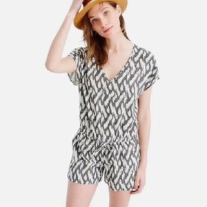J. Crew Linen Patterned Romper